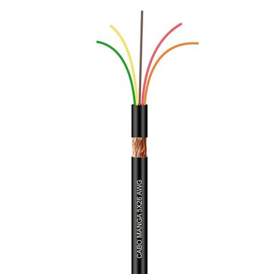 Cabo Manga 5x26 AWG - com Blindagem Preto - 2 Metros