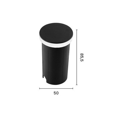 Balizador Astraled Wezen Redondo De Embutir Led 1w Bivolt Preto 3000k Luz Amarela Bl-6715
