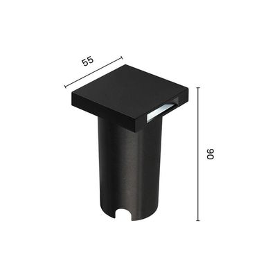 Balizador Astraled Zahoor Quadrado De Embutir Led 1w Bivolt Preto 3000k Luz Amarela Bl-5027