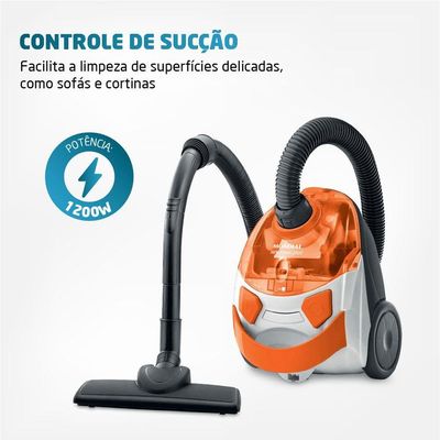 Aspirador De Pó Mondial Turbo Hepa Branco e Laranja AP-15 127V 110V