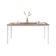 Conjunto de Mesa Retangular com Tampo de MDP Amadeirado e 6 Cadeiras Adriana I Revestimento Sintético Platina e Branco
