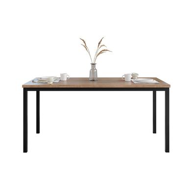Conjunto de Mesa Retangular com Tampo de MDP Amadeirado e 6 Cadeiras Adriana I Revestimento Sintético Cedro e Preto