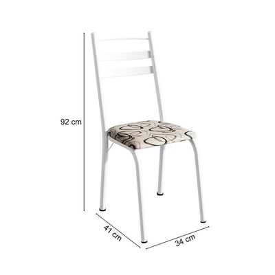 Conjunto com 2 Cadeiras Peters Revestimento Sintético Cedro e Branco