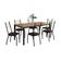 Conjunto de Mesa Retangular com Tampo de MDP Amadeirado e 6 Cadeiras Adriana I Revestimento Sintético Imbuia e Preto