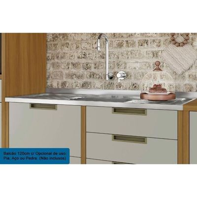 Cozinha Completa Imperatriz 3 Peças (2 Aéreos + 1 Balcãos) C6p45 Freijo-off White - Nesher