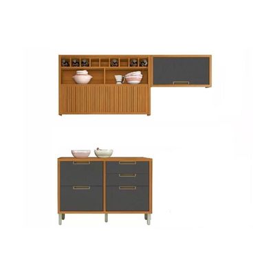 Cozinha Completa Imperatriz 3 Peças (2 Aéreos + 1 Balcãos) C6p45 Freijo-off White - Nesher