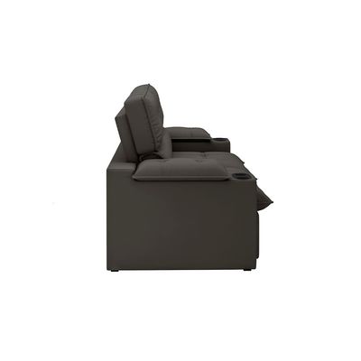 Sofá 3 Lugares Luizzi Besthouse Liverpool Slim com Assento Retrátil e Reclinável, Revestido em Suede - 210cm de Largura Marrom