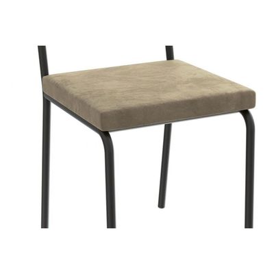 Kit 4 Cadeiras De Cozinha Zaria 2c128 4 Un Preto Fosco Cinza A050 Suede Suede