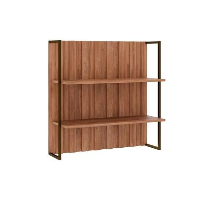Armário Aéreo Cozinha Modulado Bella Ripado 2606 Com 2 Prateleiras 80cm Nogal