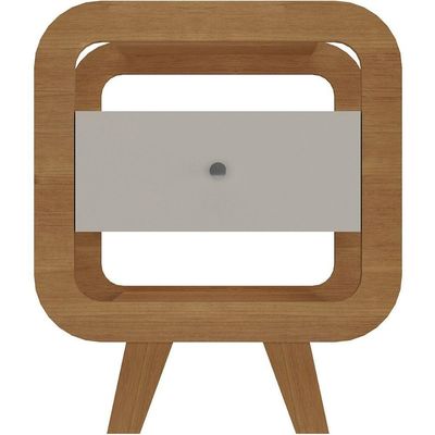 Mesa De Apoio Lateral Com Usb Artely Theo Cinamomo-off White