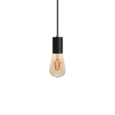 Lustre Pendente Blumenau Vintage Liso E27 Bivolt Preto