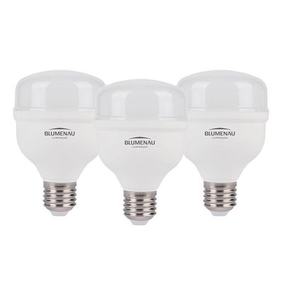 Kit 3 Lâmpadas High Led 50w Bivolt E27 6500k Luz Branca Blumenau