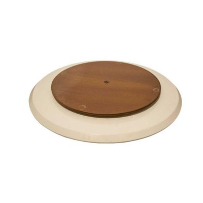 Prato Giratorio Com Vidro Laqueado 70cm Off White