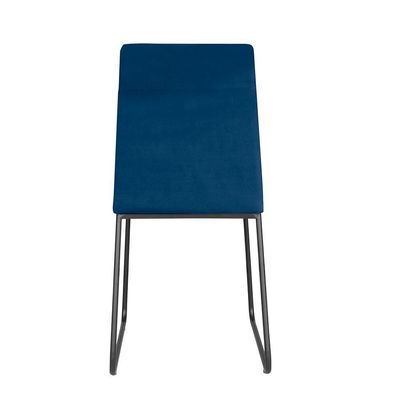 Kit 2 Cadeiras De Jantar Cozinha Industrial Lexa Veludo Élpis Móveis Azul Marinho Preta