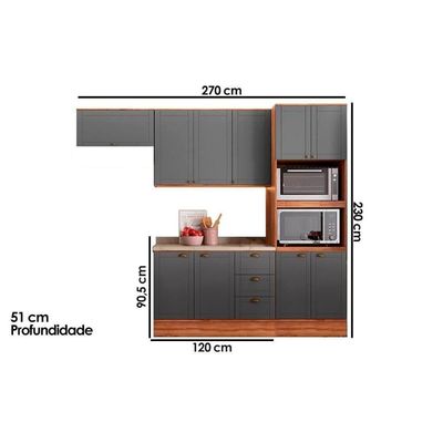 Cozinha Completa 4 Peças Bella 2 Armários 1 Balcão 1 Paneleiro C4p57 Branco