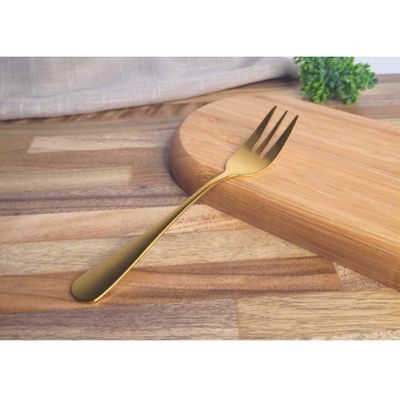 Garfo de Sobremesa Bolo Dourado Talheres Inox Buffet 50un