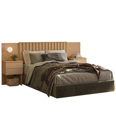 Cabeceira para Cama de Casal e Queen Size Palumóveis Olinda Extensível 300cm de Largura Freijó