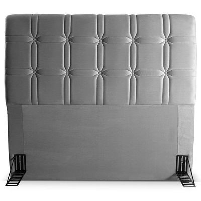 Cabeceira para Cama de Casal Hellen Zeus com Revestimento Platinum - 140cm de largura Grafite