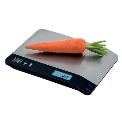 Balança de Cozinha Black Decker BC500 à Pilha com Acabamento em Inox e Capacidade de até 5kg Preto