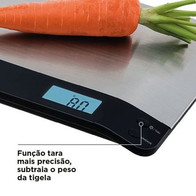 Balança de Cozinha Black Decker BC500 à Pilha com Acabamento em Inox e Capacidade de até 5kg Preto