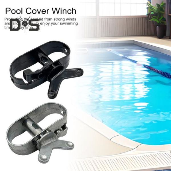 2 Peças de Guincho para Capa de Piscina Inverno Heavy Duty 2 peças / preto