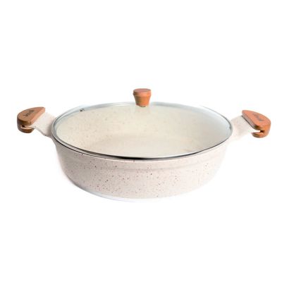Frigideira Branca Antiaderente Marmorizada Javali AM 30cm