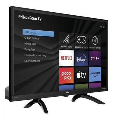 Smart Tv 24 Philco Led Roku Tv Dolby Audio Netflix Preto Bivolt