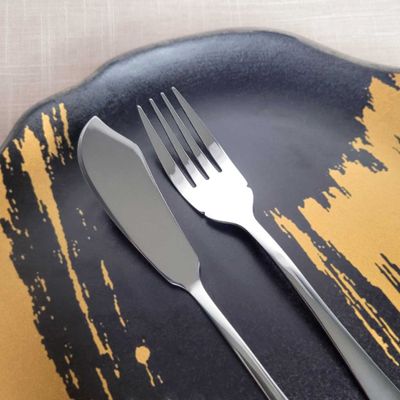 Garfo e Faca Talheres para Peixe Aço Inox Prata 6pares