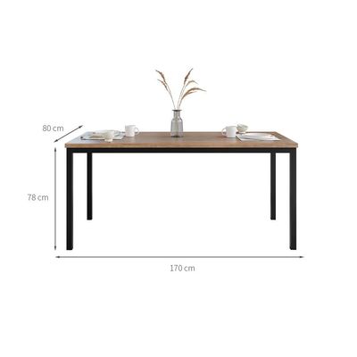 Mesa de Jantar Retangular com Tampo de MDF Adriana Amadeirado e Preto 170 cm