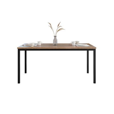 Mesa de Jantar Retangular com Tampo de MDF Adriana Amadeirado e Preto 170 cm