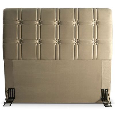 Cabeceira para Cama de Casal Hellen Zeus com Revestimento Platinum - 140cm de largura Bege