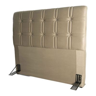Cabeceira para Cama de Casal Hellen Zeus com Revestimento Platinum - 140cm de largura Bege