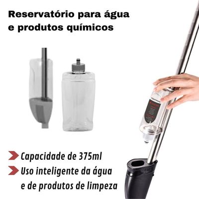 Mop Spray Giratório Limpeza Vassoura Flash Mágico Rodo Esfregão Flat Refil Lavável Borrifa Limpa E Seca Powermaid