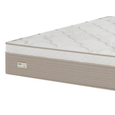 Colchão Queen Size Umaflex Milão com Euro Pillow e Molas Ensacadas 30x158x198 Bege/Branco Bege com Branco