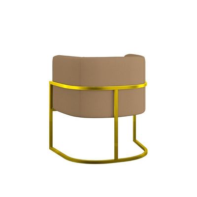 Kit 4 Cadeiras Poltrona Lua Veludo Gold Balaqui Capuccino