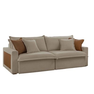 Sofá Dallas Veludo Dois Módulos De 120cm B15 Meu Sofá Online B002 Veludo Capuccino