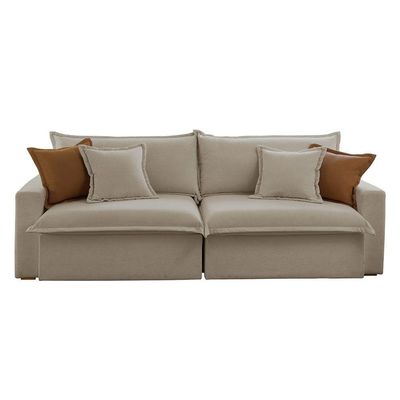 Sofá Dallas Veludo Dois Módulos De 120cm B15 Meu Sofá Online B002 Veludo Capuccino
