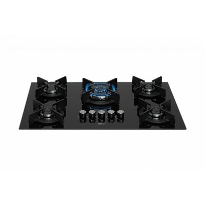 Fogão Cooktop Fischer 5Q TC Infinity Gás Mesa Vidro Preto Bivolt
