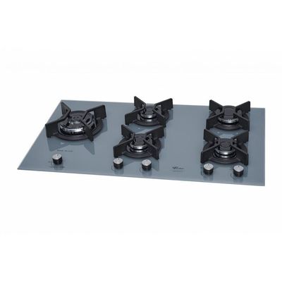 Fogão Cooktop Fischer 5Q TC Infinity Duo Blaze Gás Mesa Vidro Eiger Bivolt