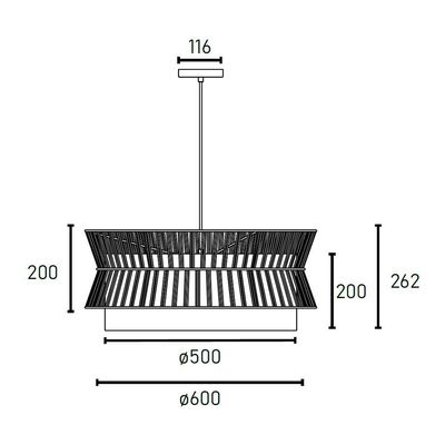 Lustre Pendente Blumenau Gaia 60cm E27 Bivolt Branco