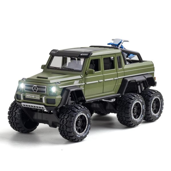 Modelo de Carro de Brinquedo AMG G63 6X6 Escala 1/28 com Som e Luz 1/28-19x8.7x8.5cm / preto