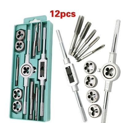 Jogo Tarracha Cossinete Macho Femea Kit 12 Peças Pente Abre Rosca Aco Madeira Aluminio Profissional