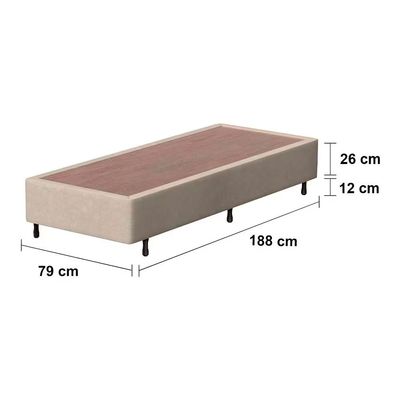 Base Box Queen Size Guarda Costas Vitality Suede 26x188x79cm Probel Bege