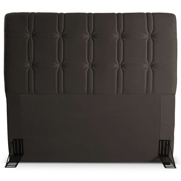 Cabeceira para Cama de Casal Hellen Zeus com Revestimento Platinum - 140cm de largura Marrom
