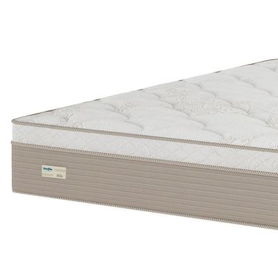 Colchão King Size Umaflex Milão com Euro Pillow e Molas Ensacadas 30x193x203 Bege/Branco Bege com Branco