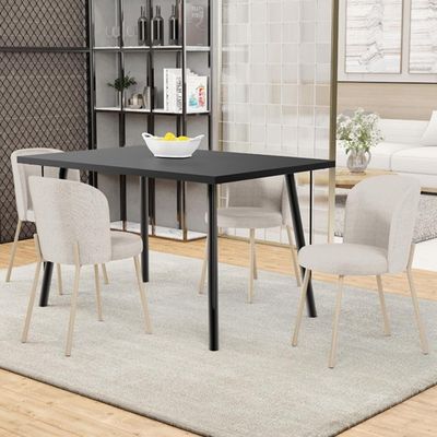 Kit 3 Cadeiras Sala De Jantar Estofada Gavi Arena L02 Linho Cru Lyam Decor