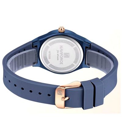 Relógio Analógico Feminino De Quartzo Casual Com Pulseira De Silicone Impermeavel Azul