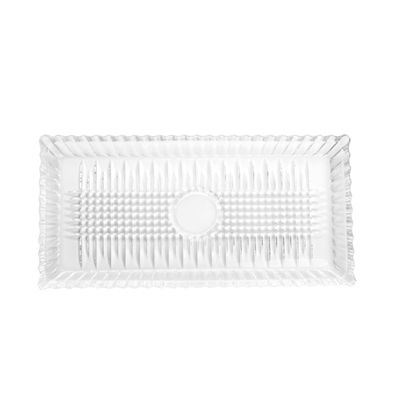 Travessa Retangular Queen Wolff em Cristal 3x17x34 cm (AxLxP) Branco