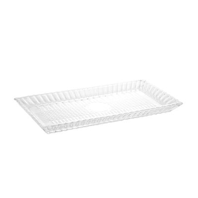 Travessa Retangular Queen Wolff em Cristal 3x17x34 cm (AxLxP) Branco