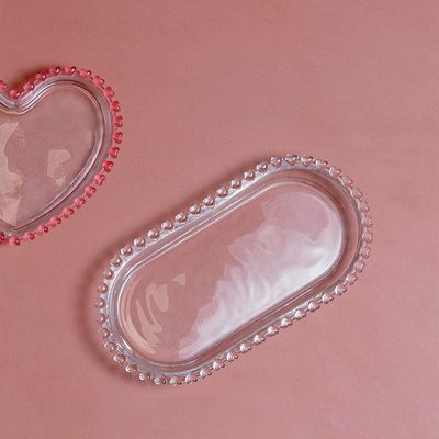Travessa Oval de Cristal Lyor Coração 2,5x13x25 cm (AxLxP) Transparente